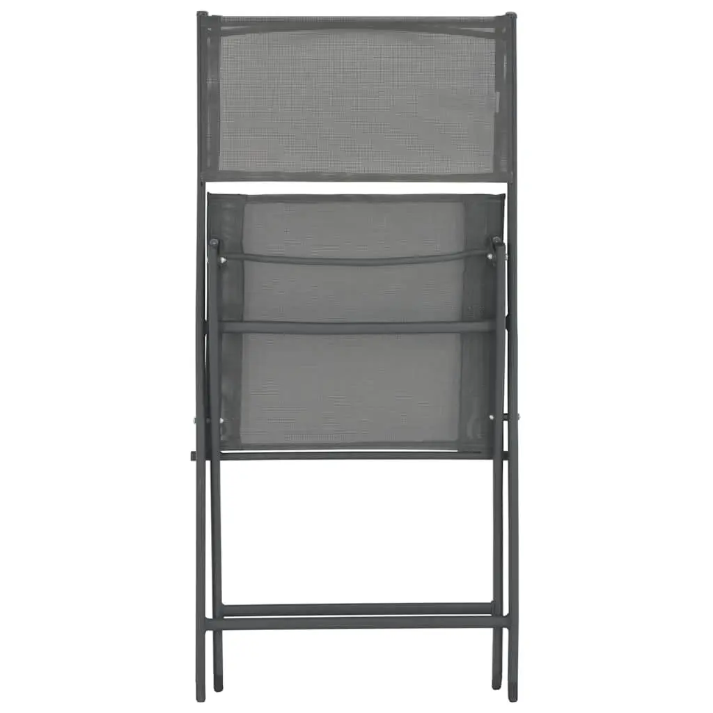 Folding Outdoor Chairs 2 pcs Grey