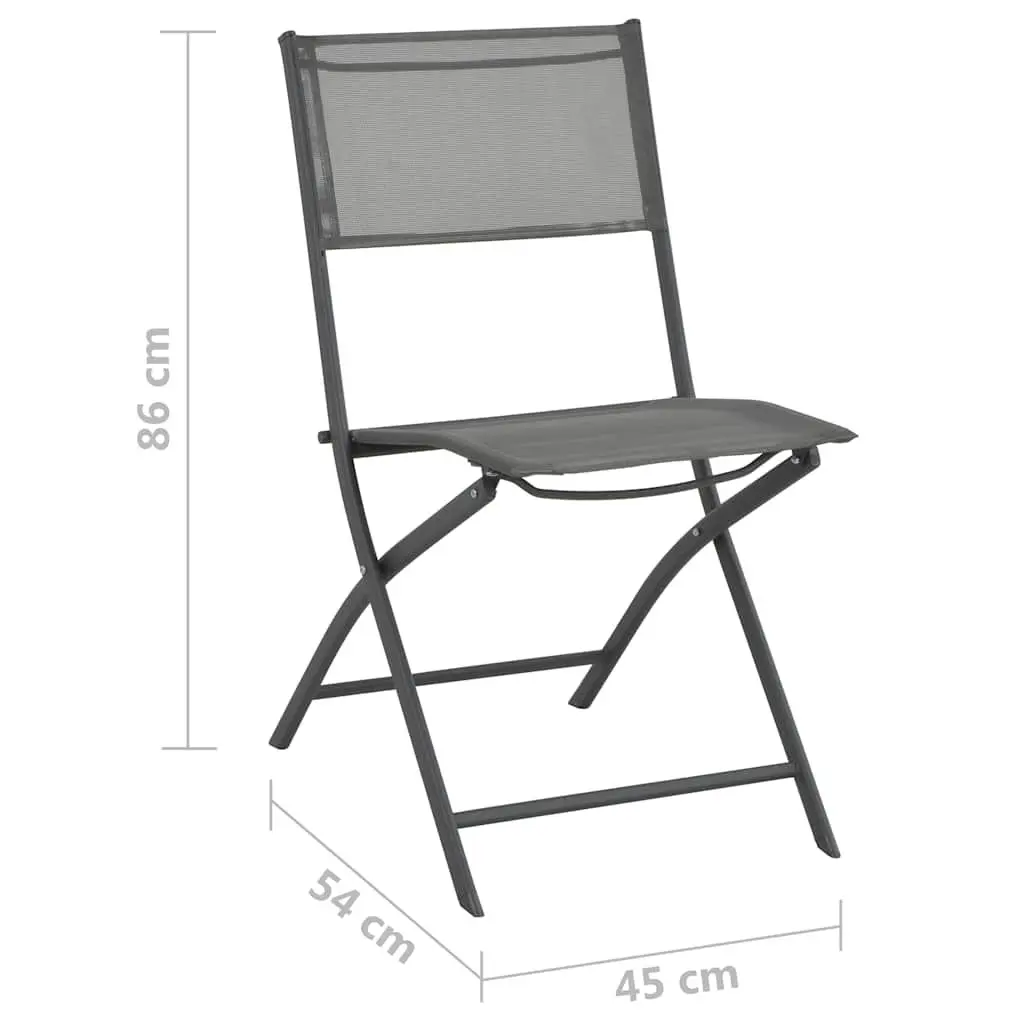 Folding Outdoor Chairs 2 pcs Grey