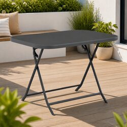 Folding Garden Dining Table: 100 x 75 x 72 cm, Grey