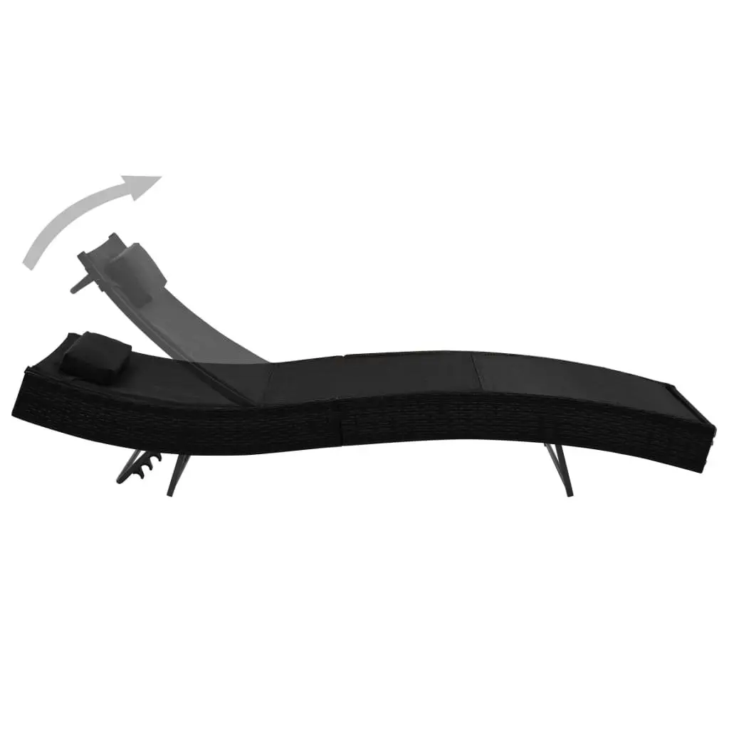 Sun Lounger Reclining Garden Chair Outdoor Patio Pool Lounge Sunbed with Pillow