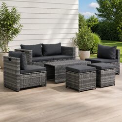 Specifications of the 6-Piece Grey Garden Lounge Set