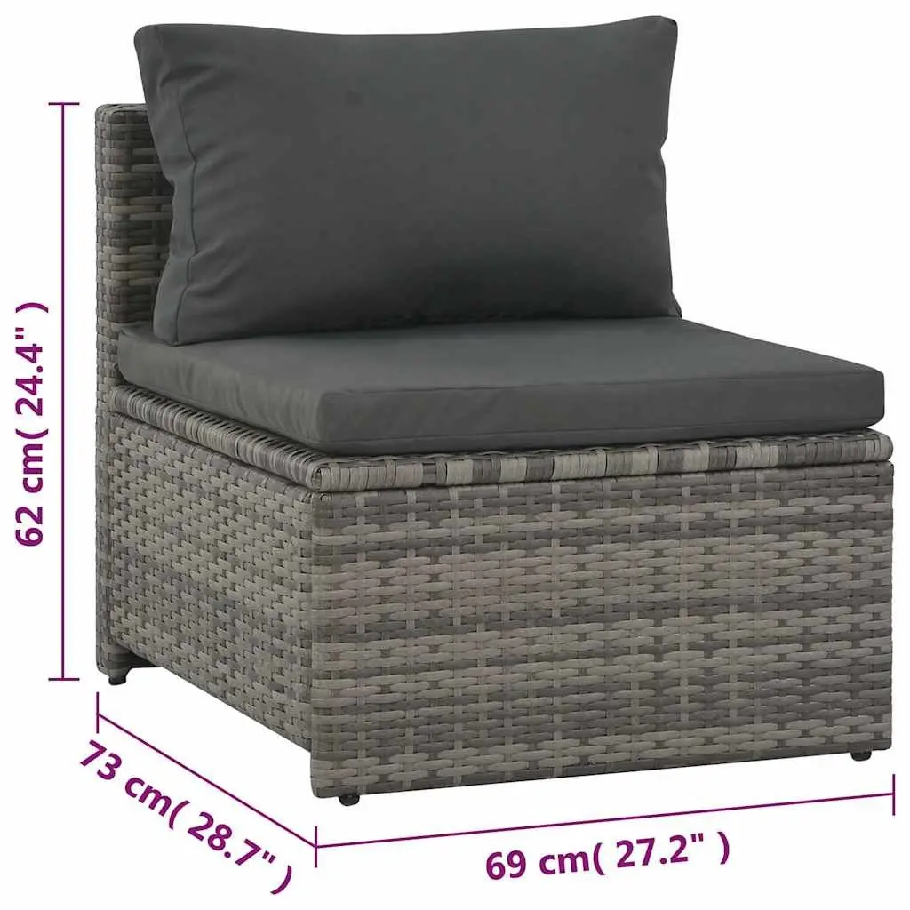 Garden Lounge Set Outdoor Furniture 6 Piece Grey
