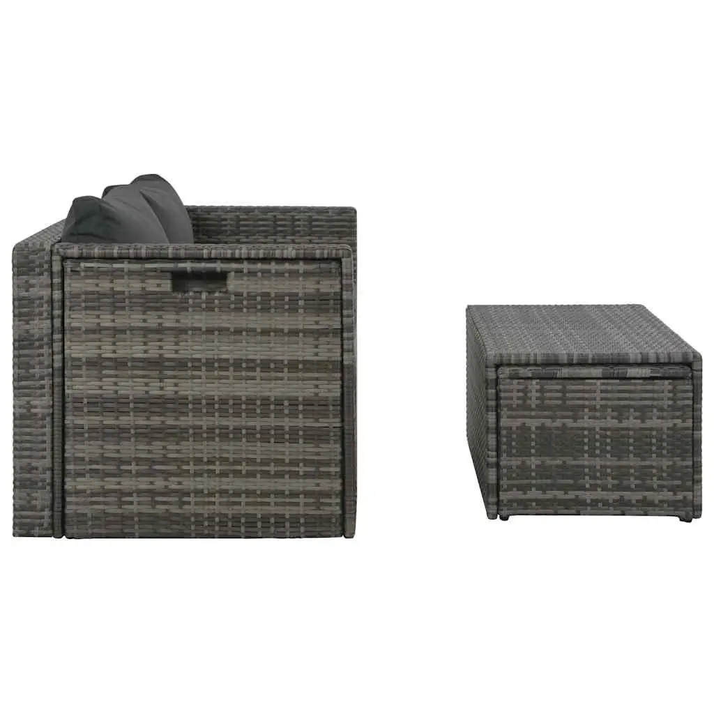Garden Lounge Set Outdoor Furniture 6 Piece Grey