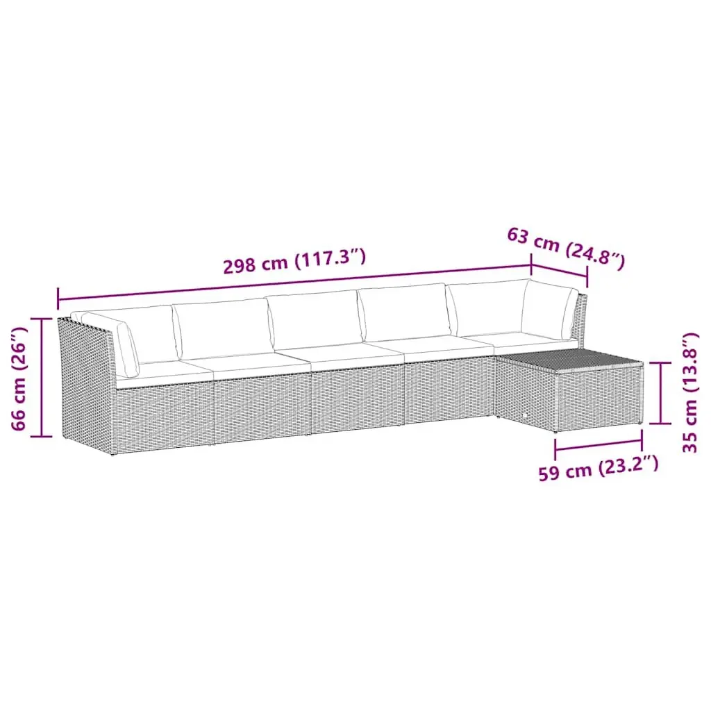 4 Piece Garden Sofa Set with Cushions