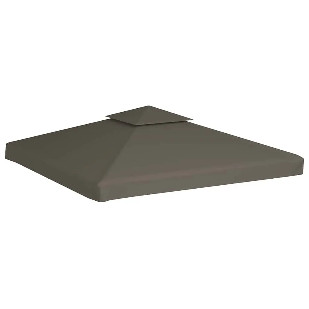2-Tier Gazebo Top Cover Outdoor Canopy Roof Replacement Shade 3x3 m Taupe