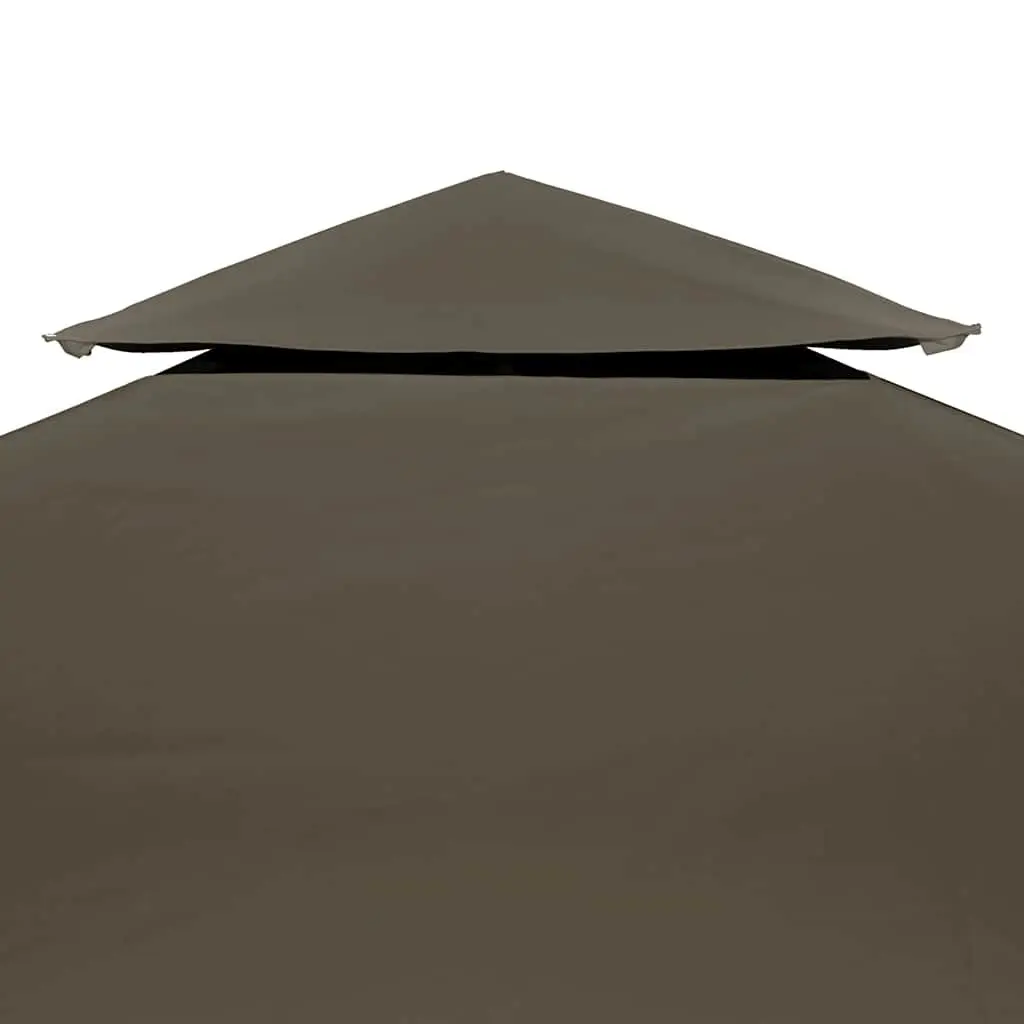 2-Tier Gazebo Top Cover Outdoor Canopy Roof Replacement Shade 3x3 m Taupe