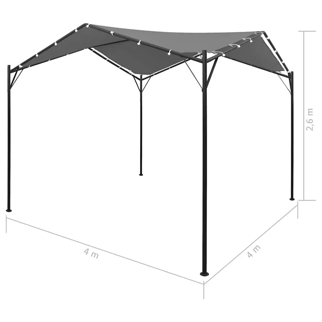 Gazebo Outdoor Garden 4x4 m Anthracite Canopy Shade Structure