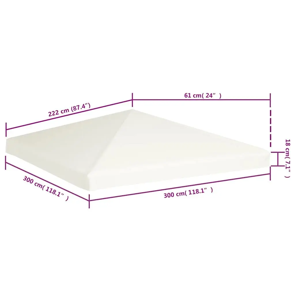 Gazebo Top Cover Outdoor Garden Patio 3x3m Replacement Canopy Sunshade