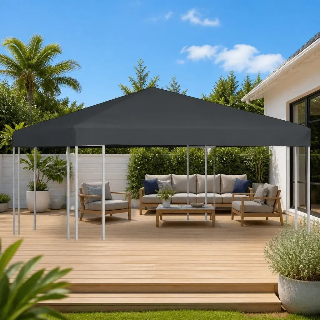 Gazebo Top Cover 3x3m Grey Outdoor Canopy Roof Replacement Sunshade Waterproof