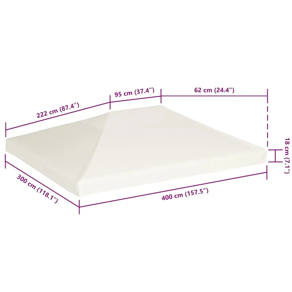 Gazebo Top Cover Outdoor Patio 4x3 m Water-Resistant Replacement Roof