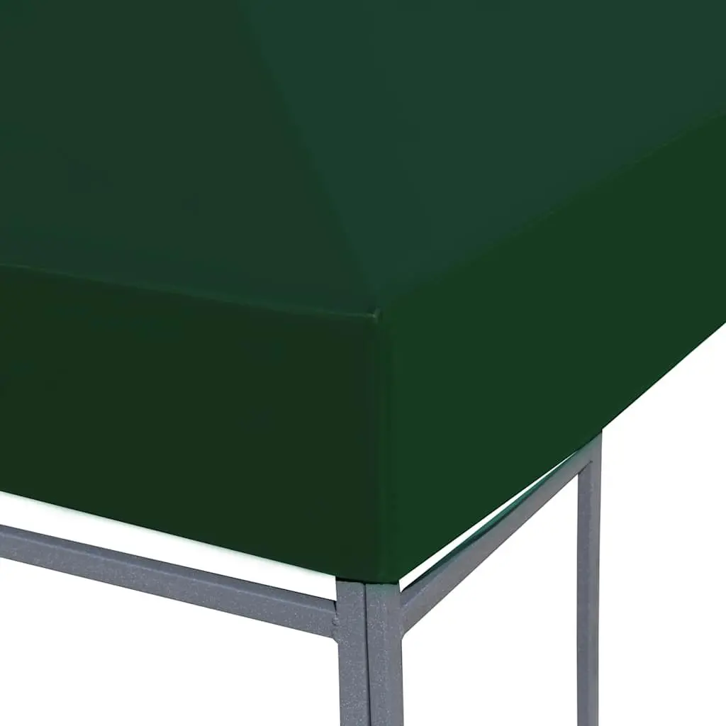 Gazebo Top Cover 4x3 m Green Polyester Replacement Canopy Roof Sunshade