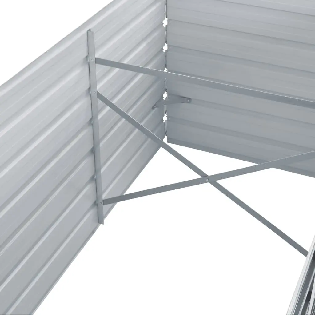 Garden Raised Bed Planter Box Outdoor Vegetable Herb Flower Container Steel Grey