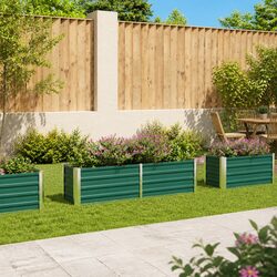 Raised Garden Bed: Dimensions 160 x 40 x 45 cm, Green Steel