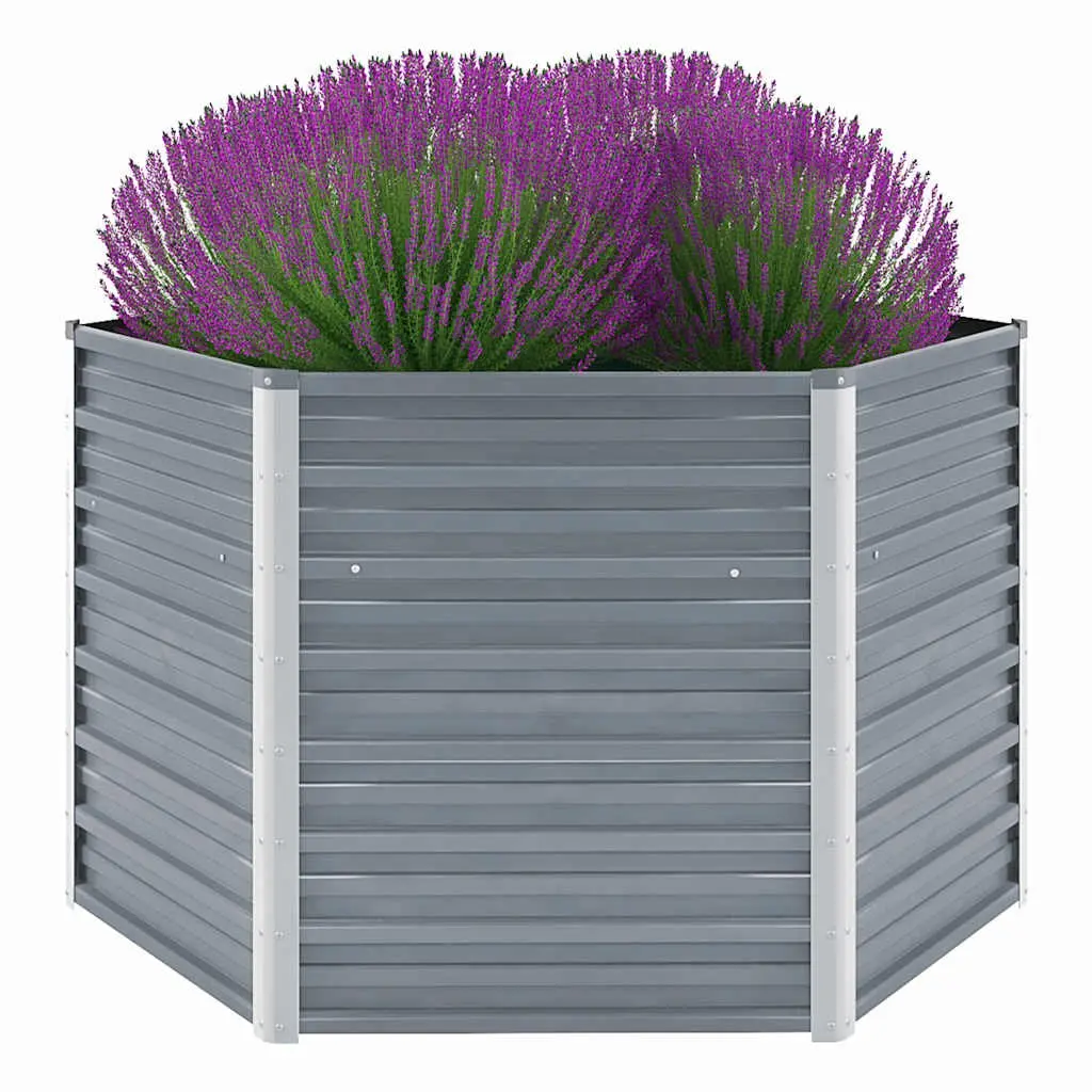 Square Raised Garden Bed Outdoor 129x129x77 cm Galvanised Steel Planter