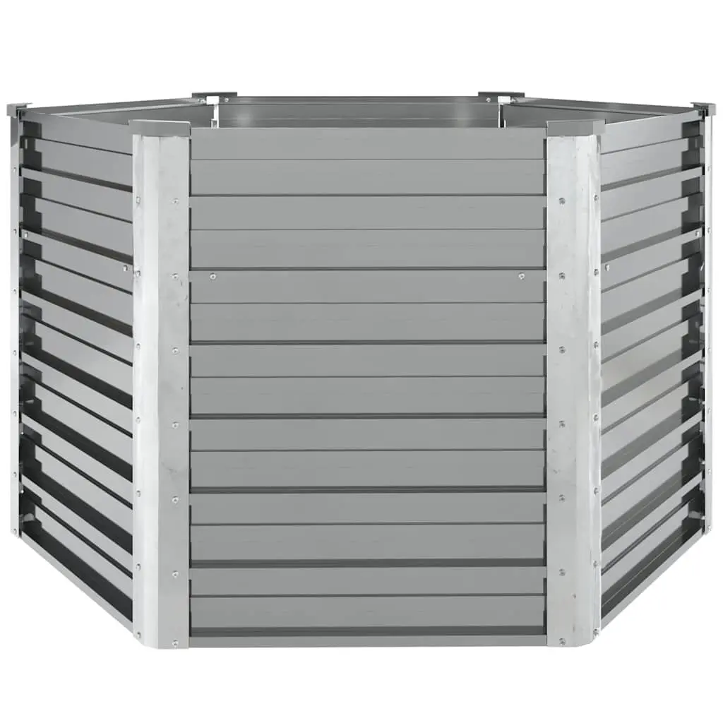 Square Raised Garden Bed Outdoor 129x129x77 cm Galvanised Steel Planter