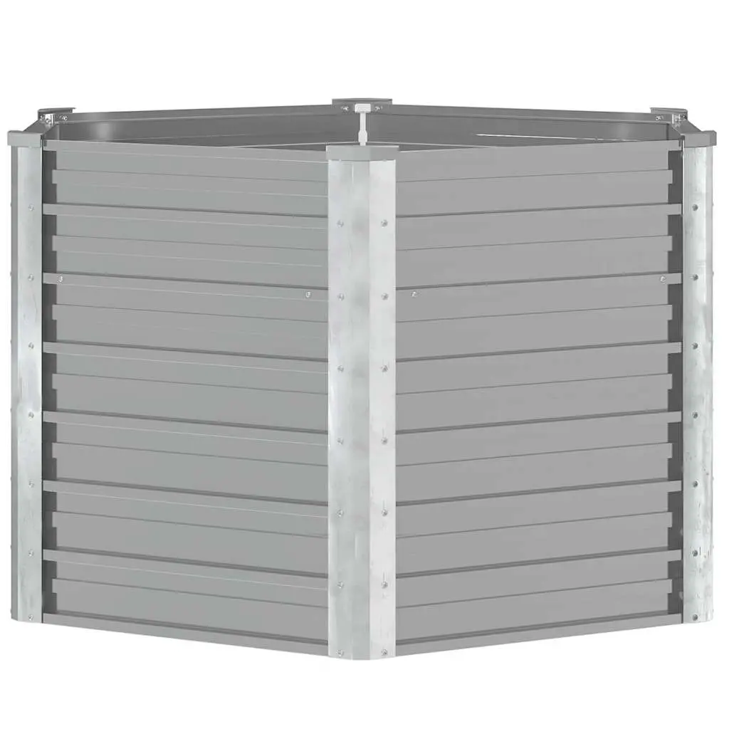 Square Raised Garden Bed Outdoor 129x129x77 cm Galvanised Steel Planter