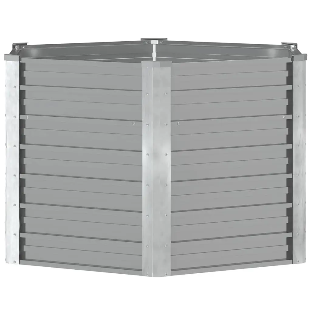 Square Raised Garden Bed Outdoor 129x129x77 cm Galvanised Steel Planter