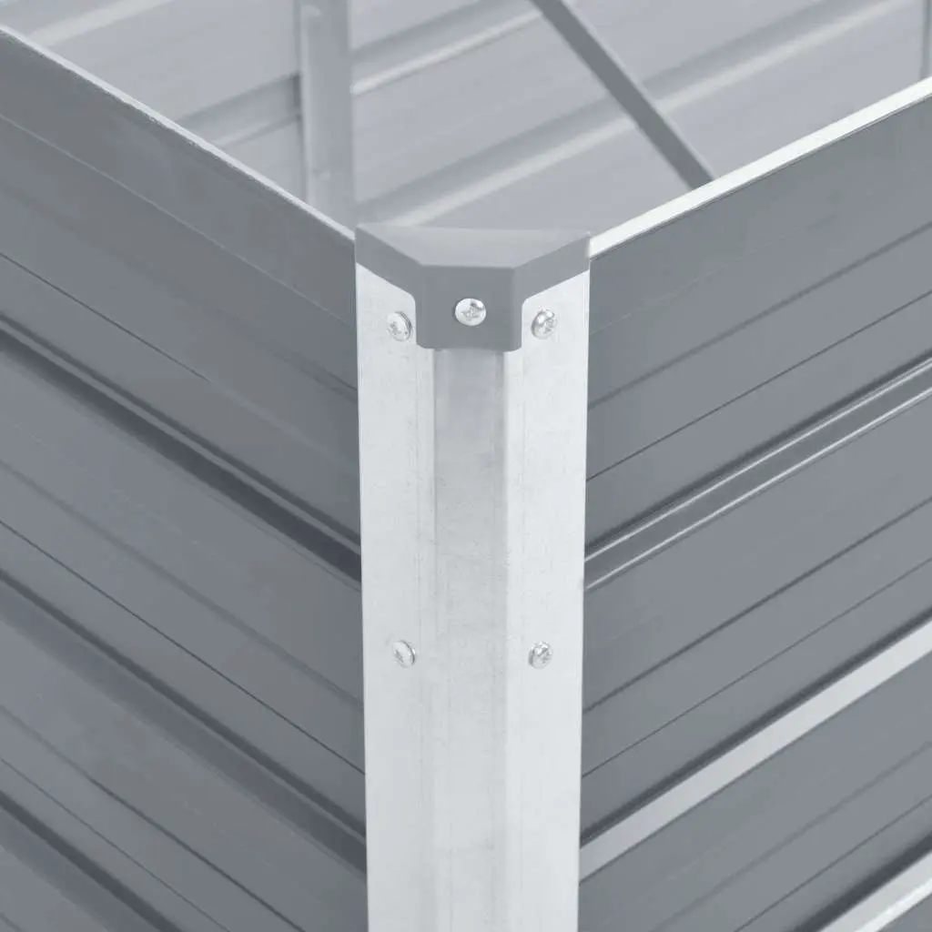 Square Raised Garden Bed Outdoor 129x129x77 cm Galvanised Steel Planter