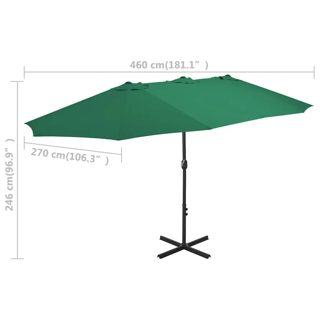 Garden Parasol Outdoor Umbrella 460x270cm Crank Mechanism Double Top Shade