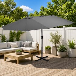 Double-Top Garden Parasol: 460x270cm, Anthracite