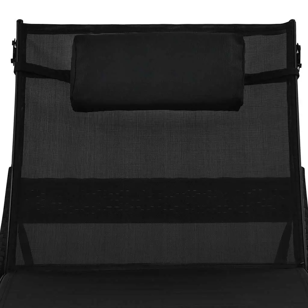 Sun Loungers Set for Outdoor Garden Patio 2 Piece with Side Table