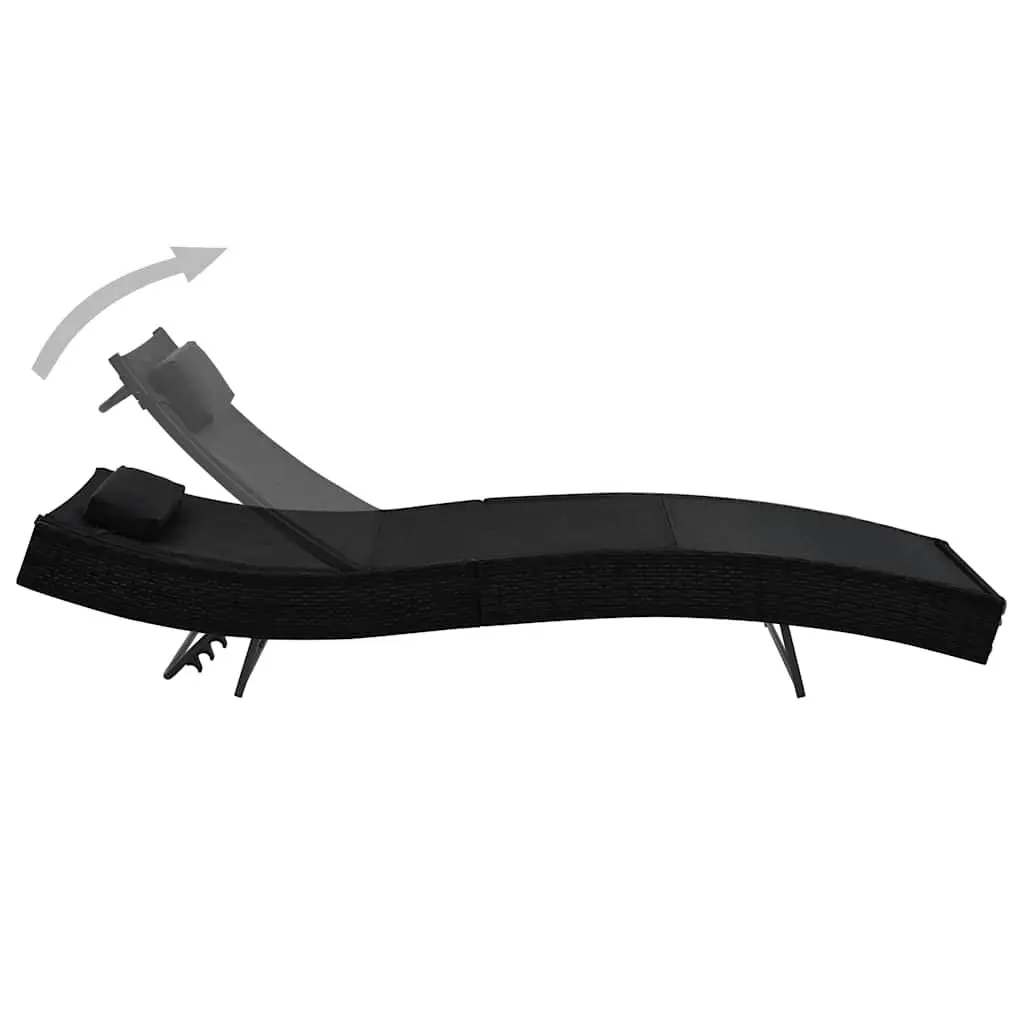 Sun Loungers Set for Outdoor Garden Patio 2 Piece with Side Table