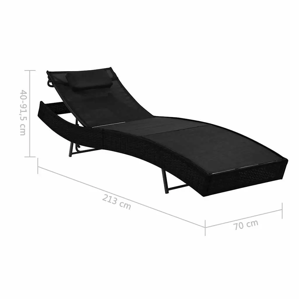 Sun Loungers Set for Outdoor Garden Patio 2 Piece with Side Table