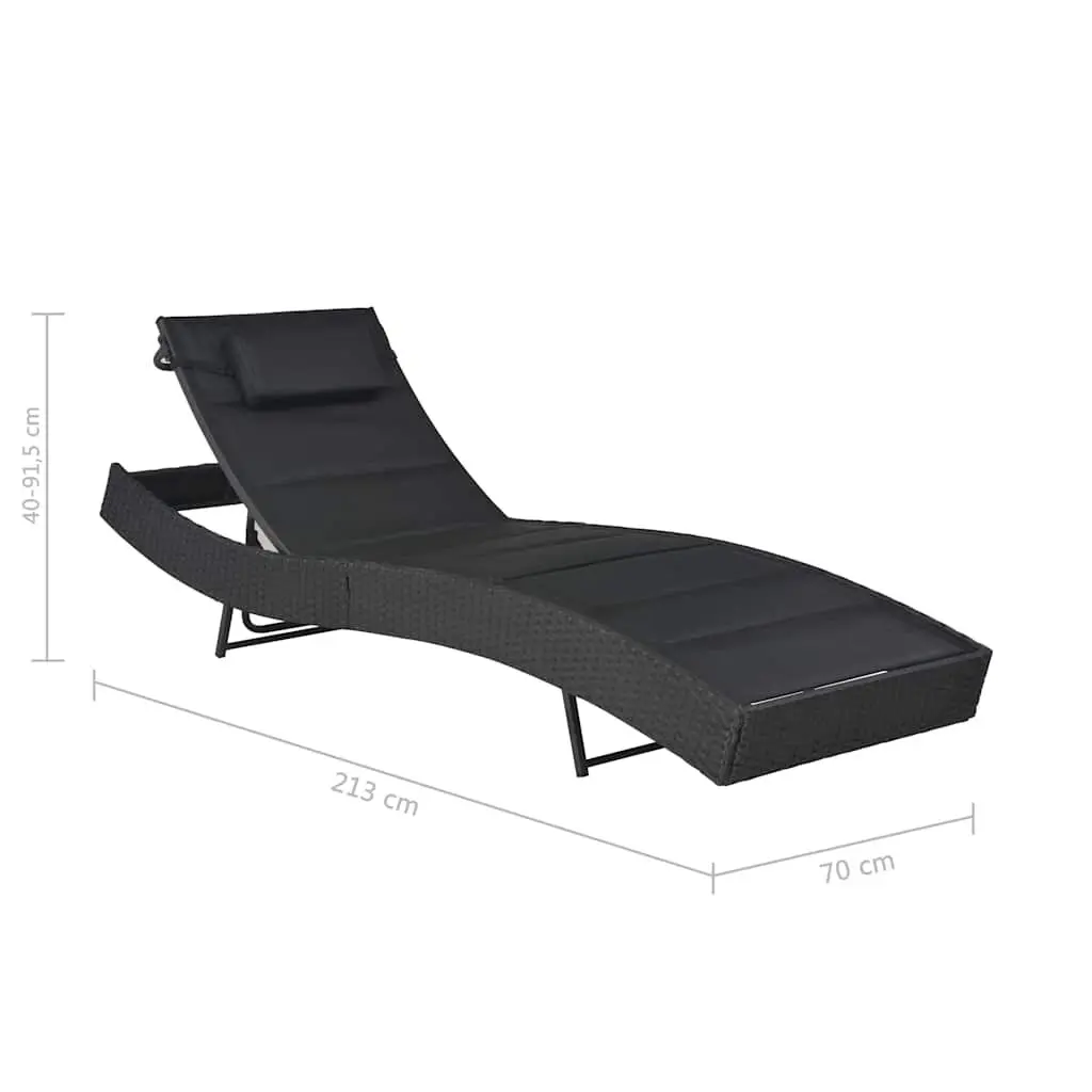 Adjustable Outdoor Rattan Sun Lounger