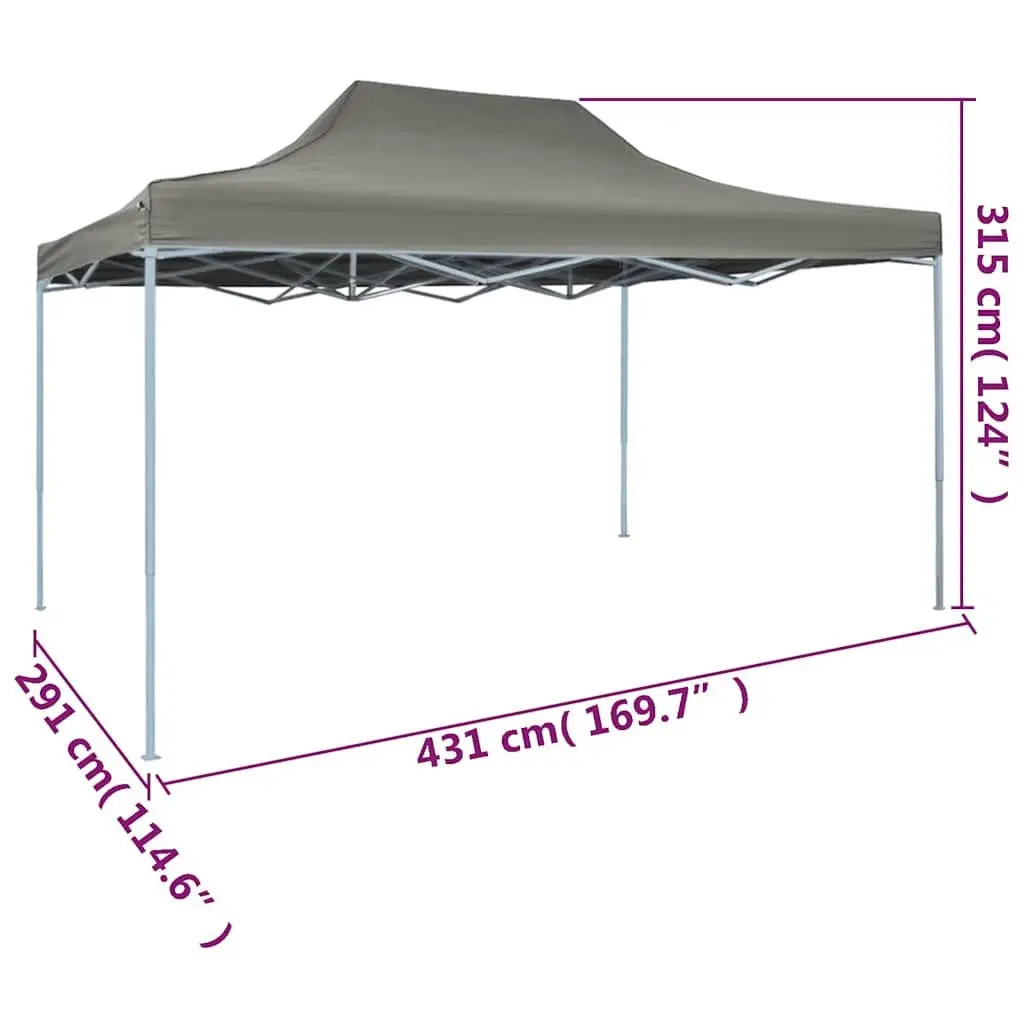Outdoor Canopy Tent 3x4.5m Foldable Gazebo for Parties and Events Anthracite