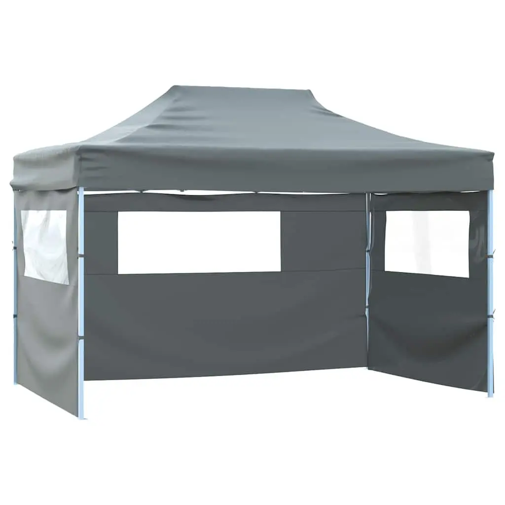 Foldable Pop-Up Tent 3x4.5m with 4 Side Walls Outdoor Canopy Gazebo Anthracite