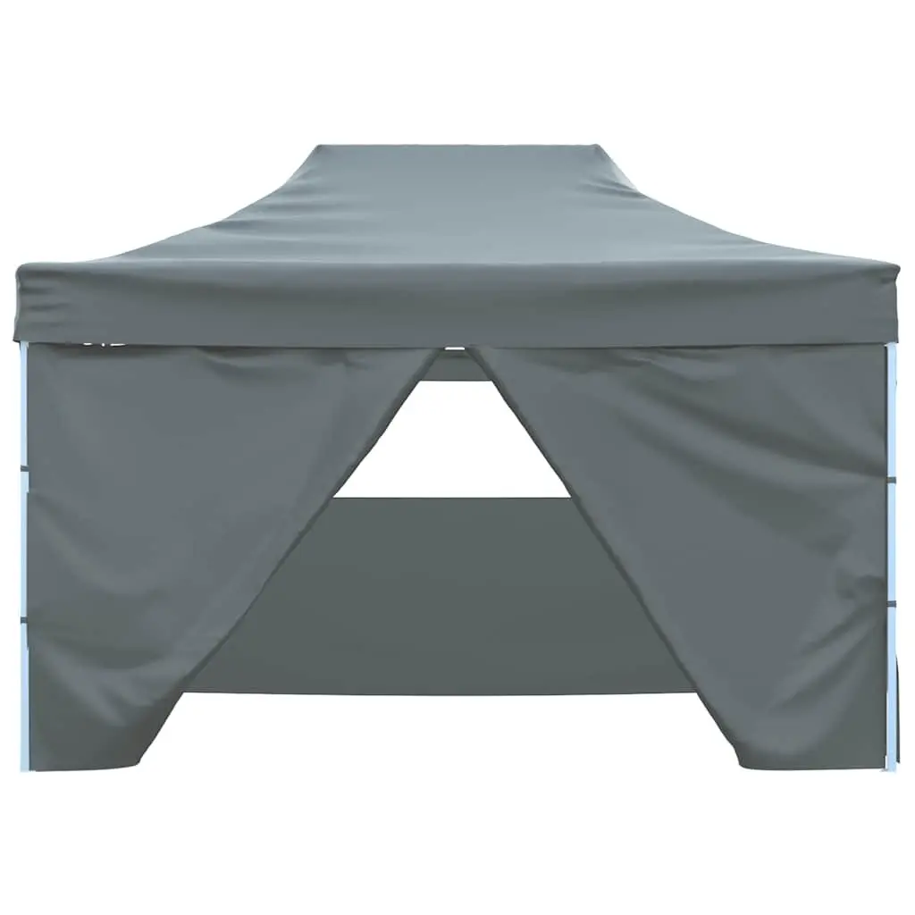 Foldable Pop-Up Tent 3x4.5m with 4 Side Walls Outdoor Canopy Gazebo Anthracite