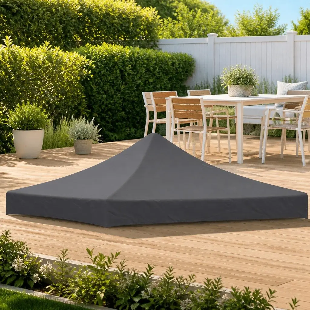 Canopy Roof 3x3m for Outdoor Use Anthracite Oxford Fabric Replacement