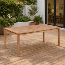 Solid Teak Wood Dining Table: 200L x 100W x 77H cm