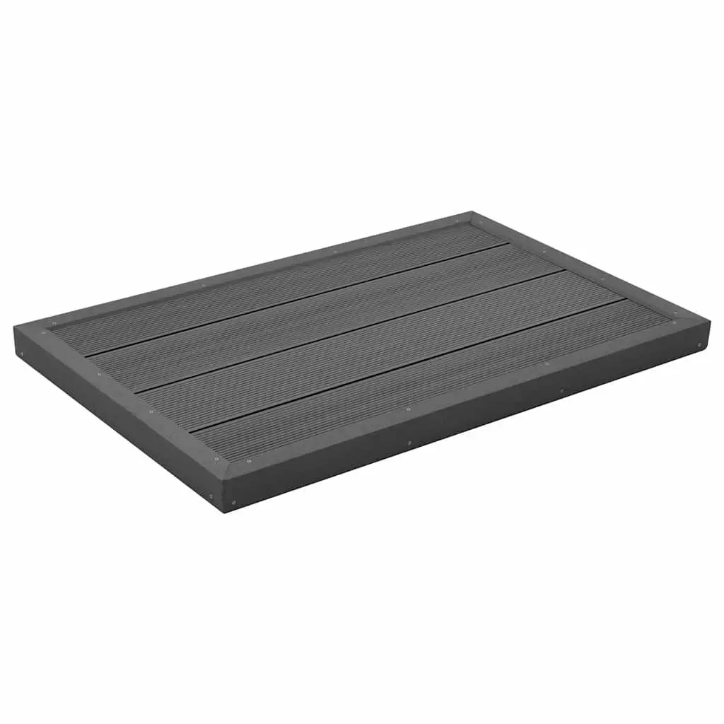 WPC Floor Element Pool Ladder Base Solar Shower Non-slip Grey Outdoor Board