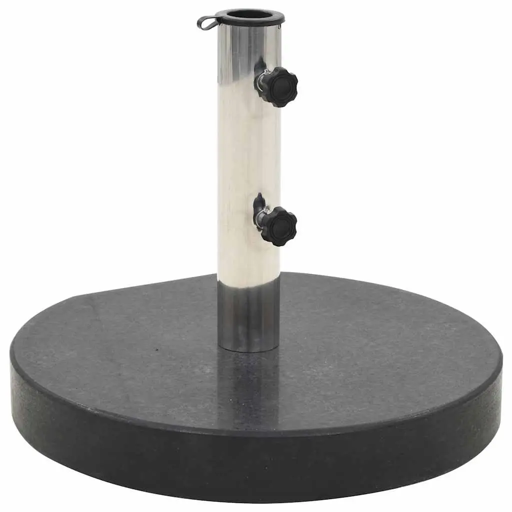 Round Parasol Base Granite Umbrella Stand Weight Plate Black 28.5kg Outdoor