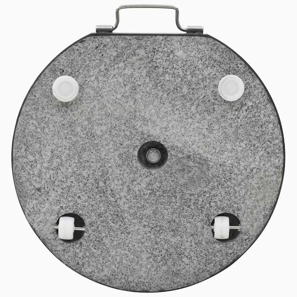 Round Parasol Base Granite Umbrella Stand Weight Plate Black 28.5kg Outdoor