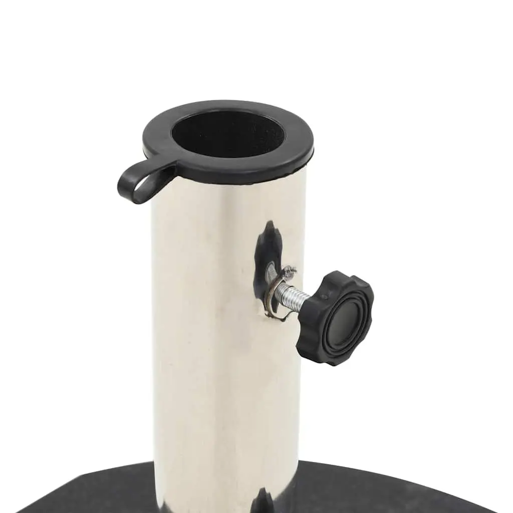 Round Parasol Base Granite Umbrella Stand Weight Plate Black 28.5kg Outdoor