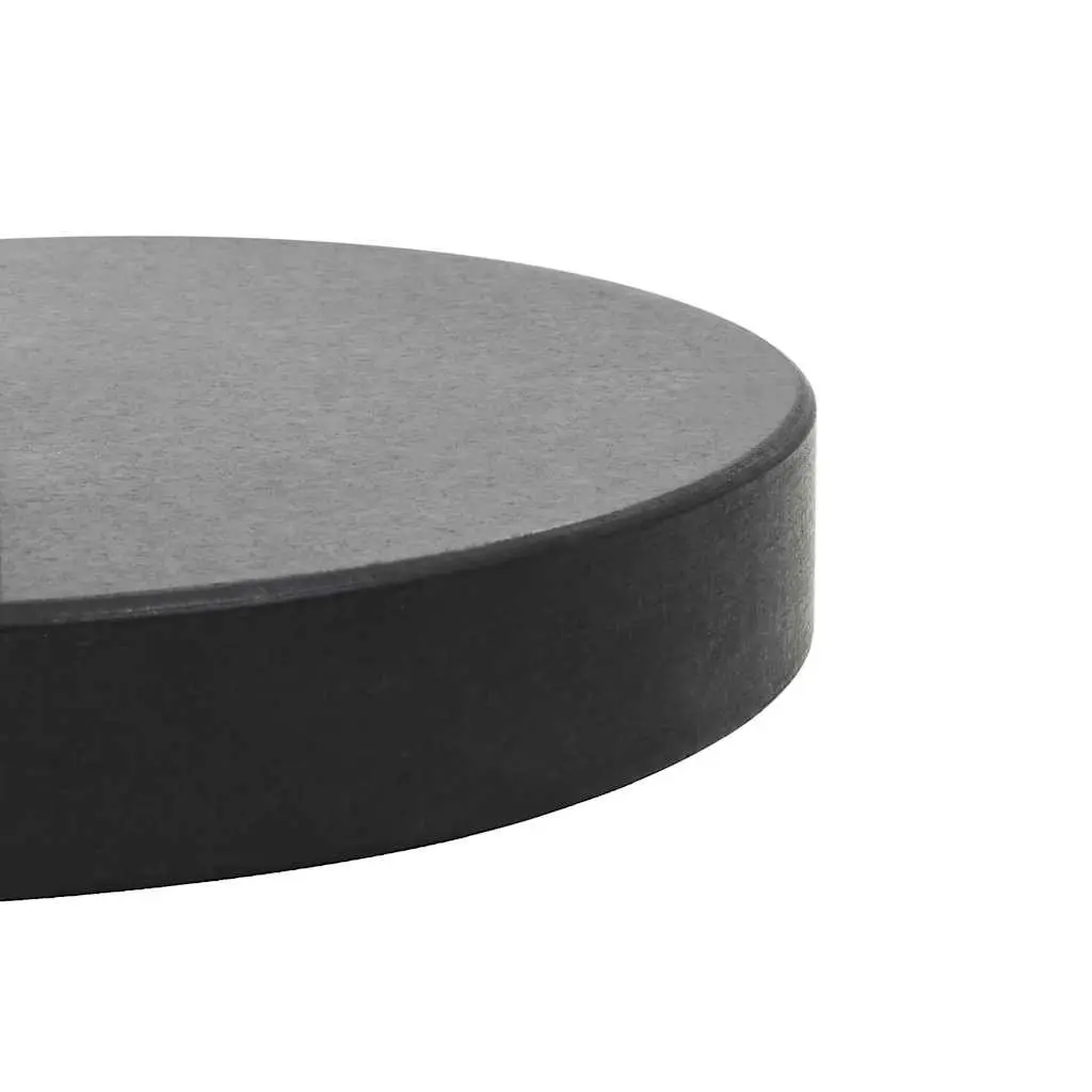 Round Parasol Base Granite Umbrella Stand Weight Plate Black 28.5kg Outdoor
