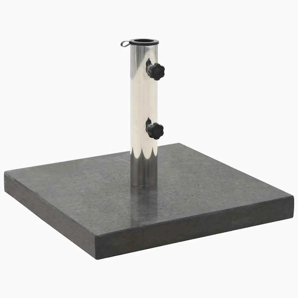 Black Granite Parasol Base with Stainless Steel Tube