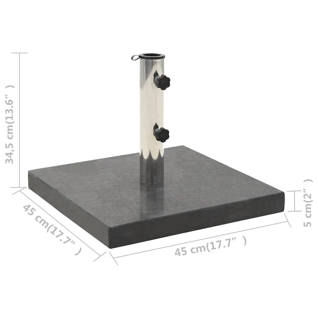 Black Granite Parasol Base with Stainless Steel Tube