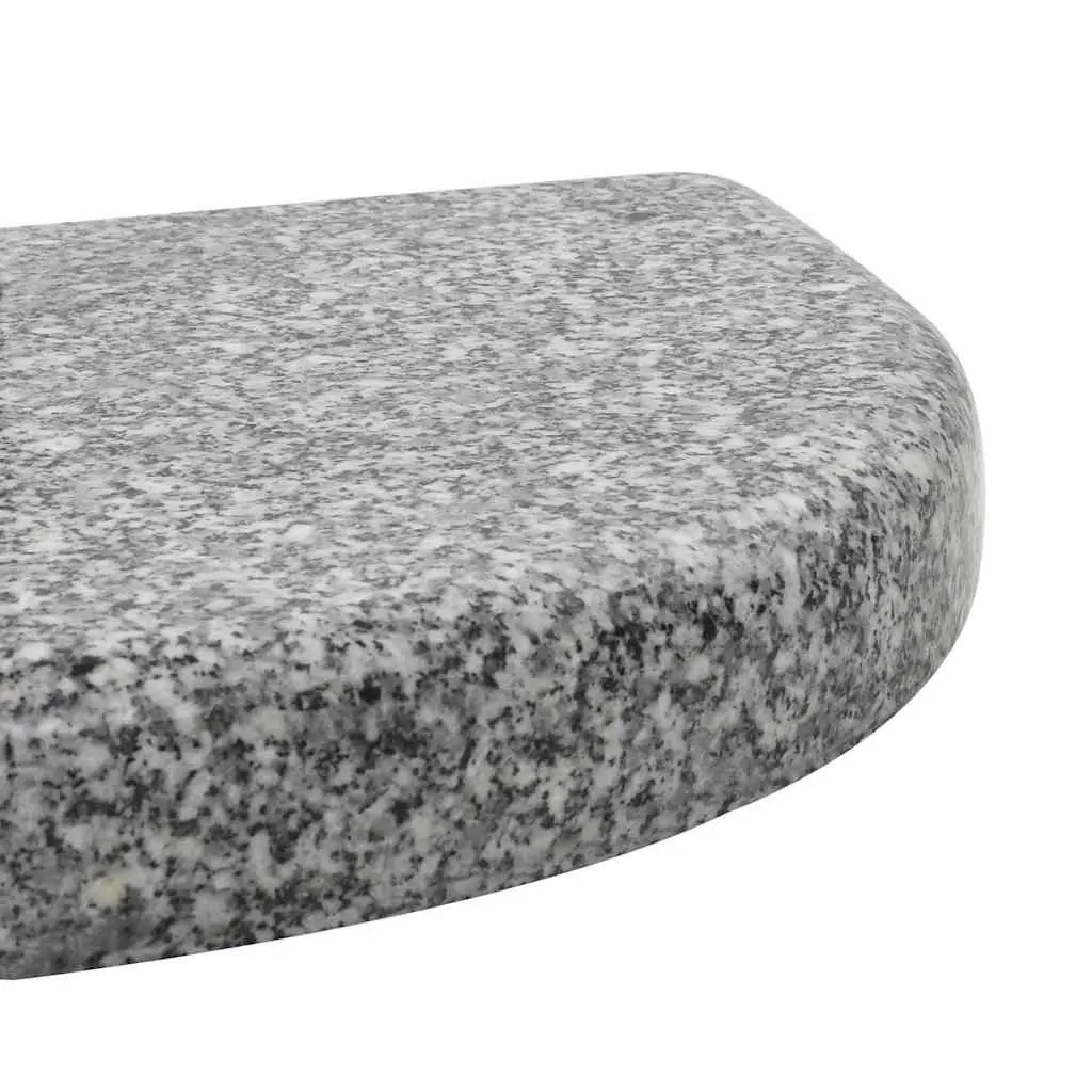 Granite Parasol Base Outdoor Umbrella Stand Curved Grey 10kg
