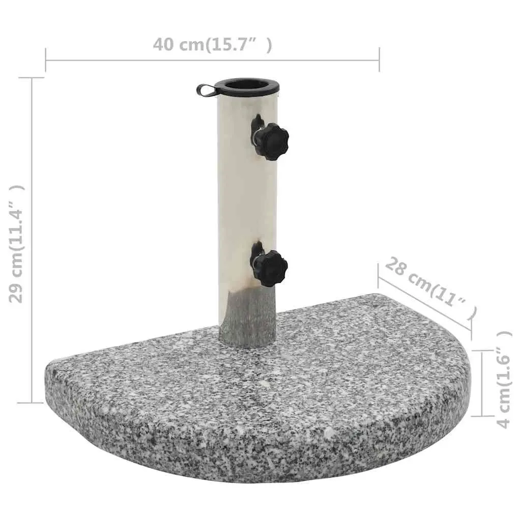 Granite Parasol Base Outdoor Umbrella Stand Curved Grey 10kg