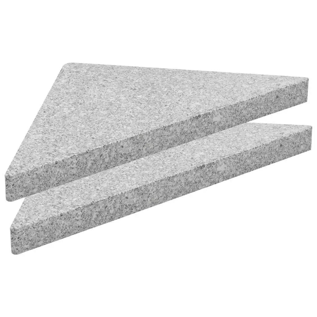 Umbrella Weight Plate Outdoor Parasol Stabilizer Triangular Grey Granite Base
