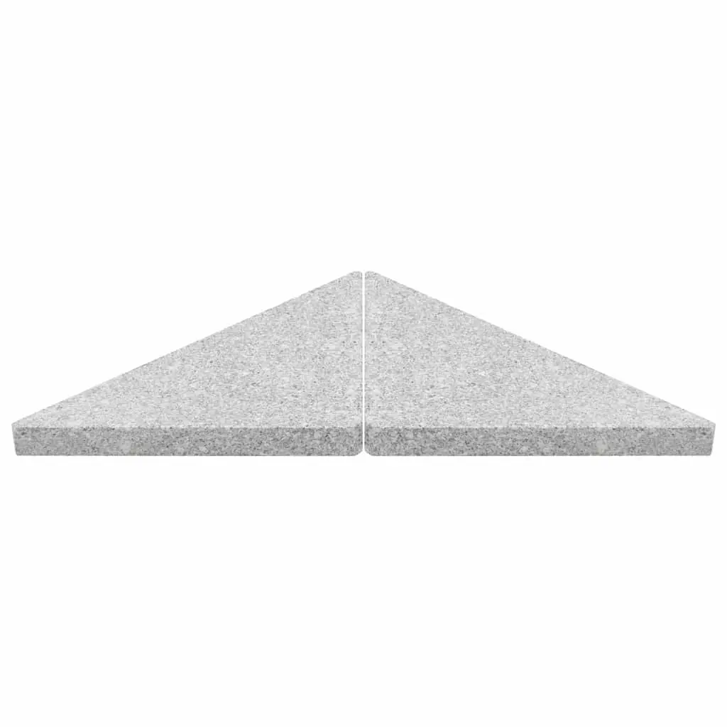 Umbrella Weight Plate Outdoor Parasol Stabilizer Triangular Grey Granite Base