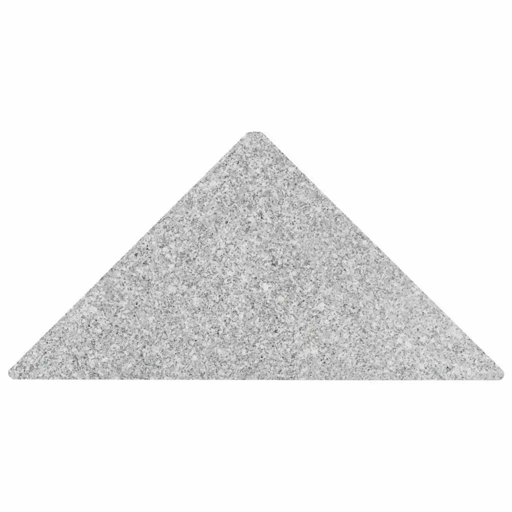 Umbrella Weight Plate Outdoor Parasol Stabilizer Triangular Grey Granite Base