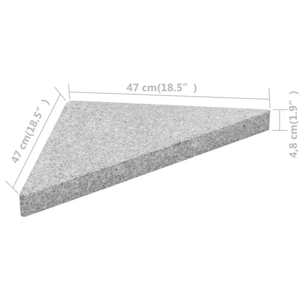 Umbrella Weight Plate Outdoor Parasol Stabilizer Triangular Grey Granite Base