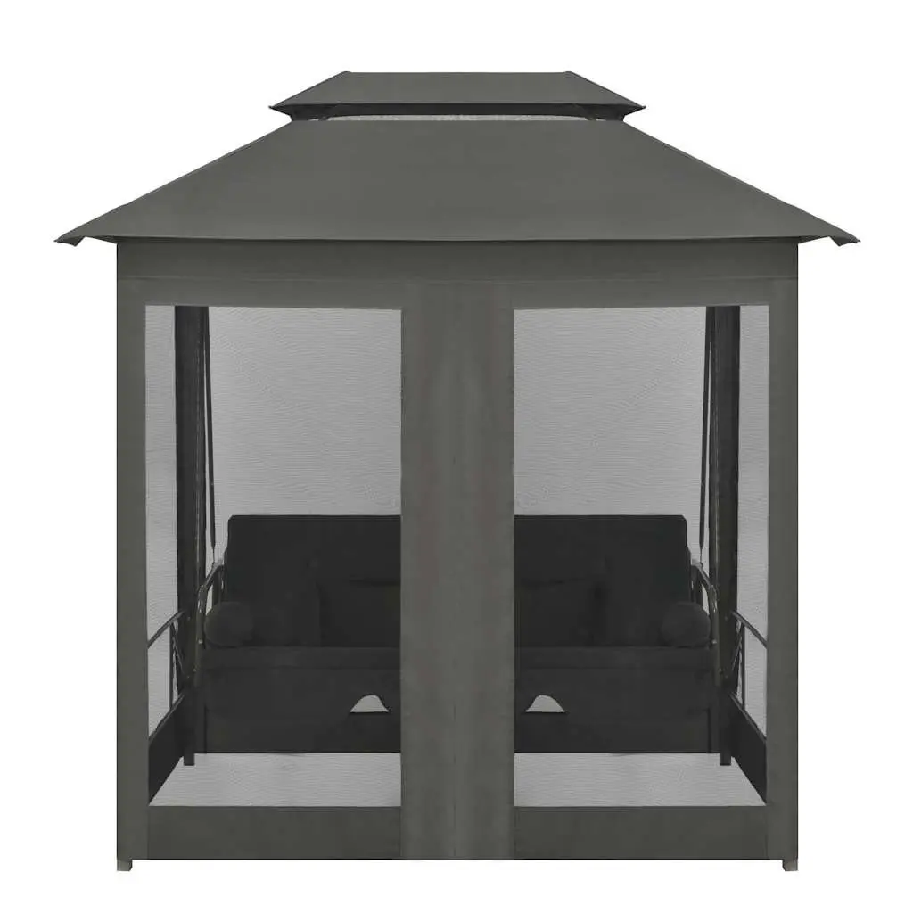Outdoor Convertible Swing Bench Canopy Garden Patio Anthracite Steel