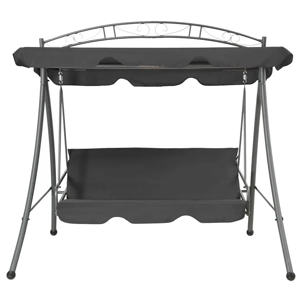 Outdoor Convertible Swing Bench Canopy for Patio 198x120x205cm Anthracite Steel
