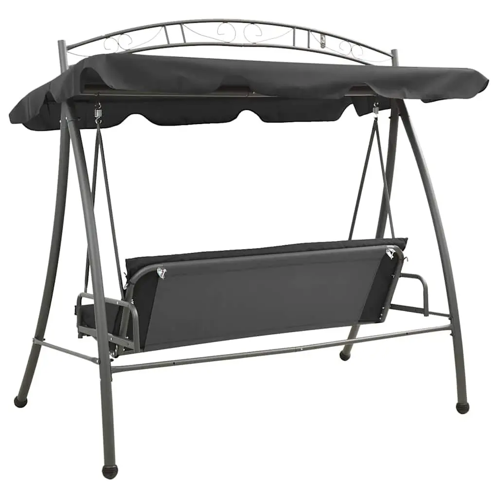 Outdoor Convertible Swing Bench Canopy for Patio 198x120x205cm Anthracite Steel