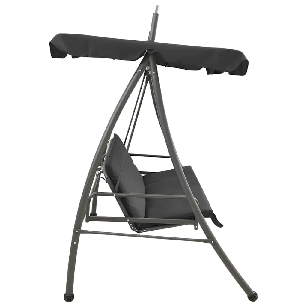 Outdoor Convertible Swing Bench Canopy for Patio 198x120x205cm Anthracite Steel